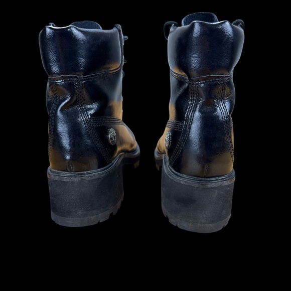 Black Timberland Kingsley Leather Boots Women's Size 8 A2KQ5 Lace Up - Picture 3 of 7